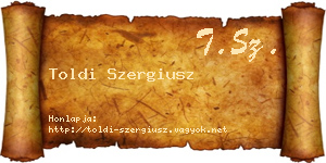 Toldi Szergiusz névjegykártya
